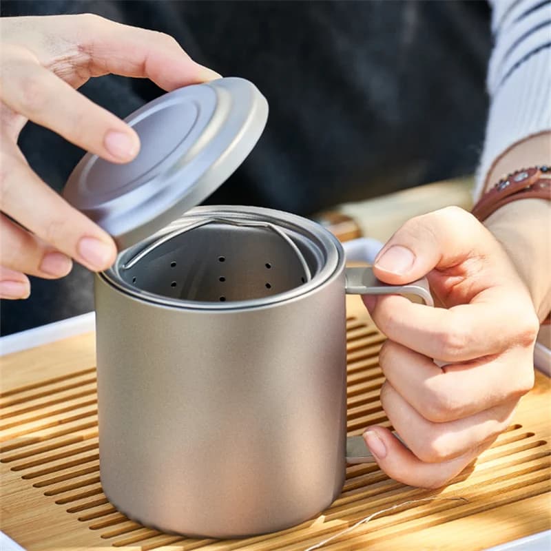 450ml Pure Titanium Tea Infuser Mug